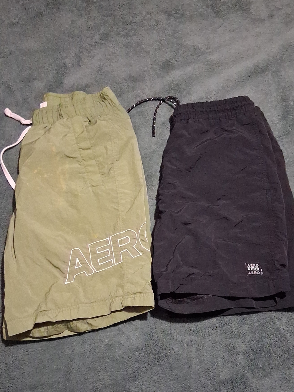 Men’s Black and Olive Drawstring Shorts - Casual Everyday 2 Pair Of Shorts